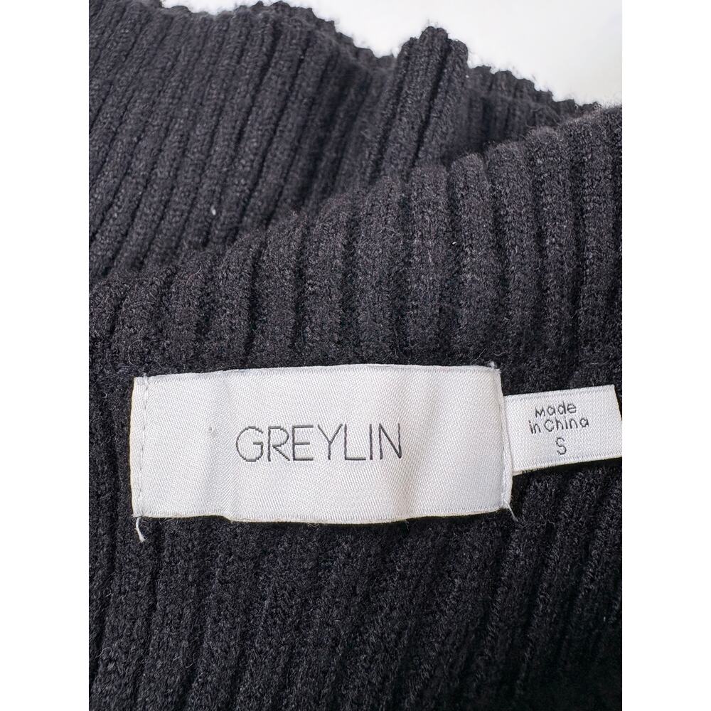 Revolve Quiet Luxury Greylin Penny Off Shoulder Ribbed Sweater Top Black S - Picture 4 of 13